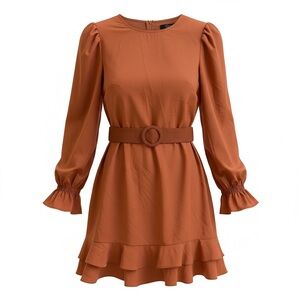 CBR Rust Midi Dress with Belt